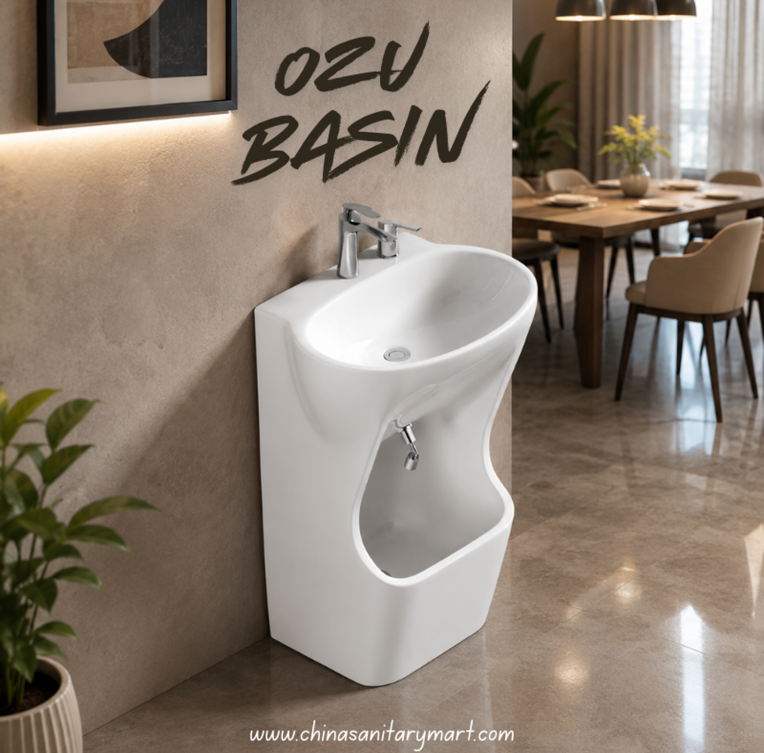 Ozu Basin, 2-in-1 Basin, Washbasin and Urinal combo, Space saving basin, 18x24 inch basin, Modern bathroom fittings, ওজু বেসিন, বাথরুম ফিটিংস,